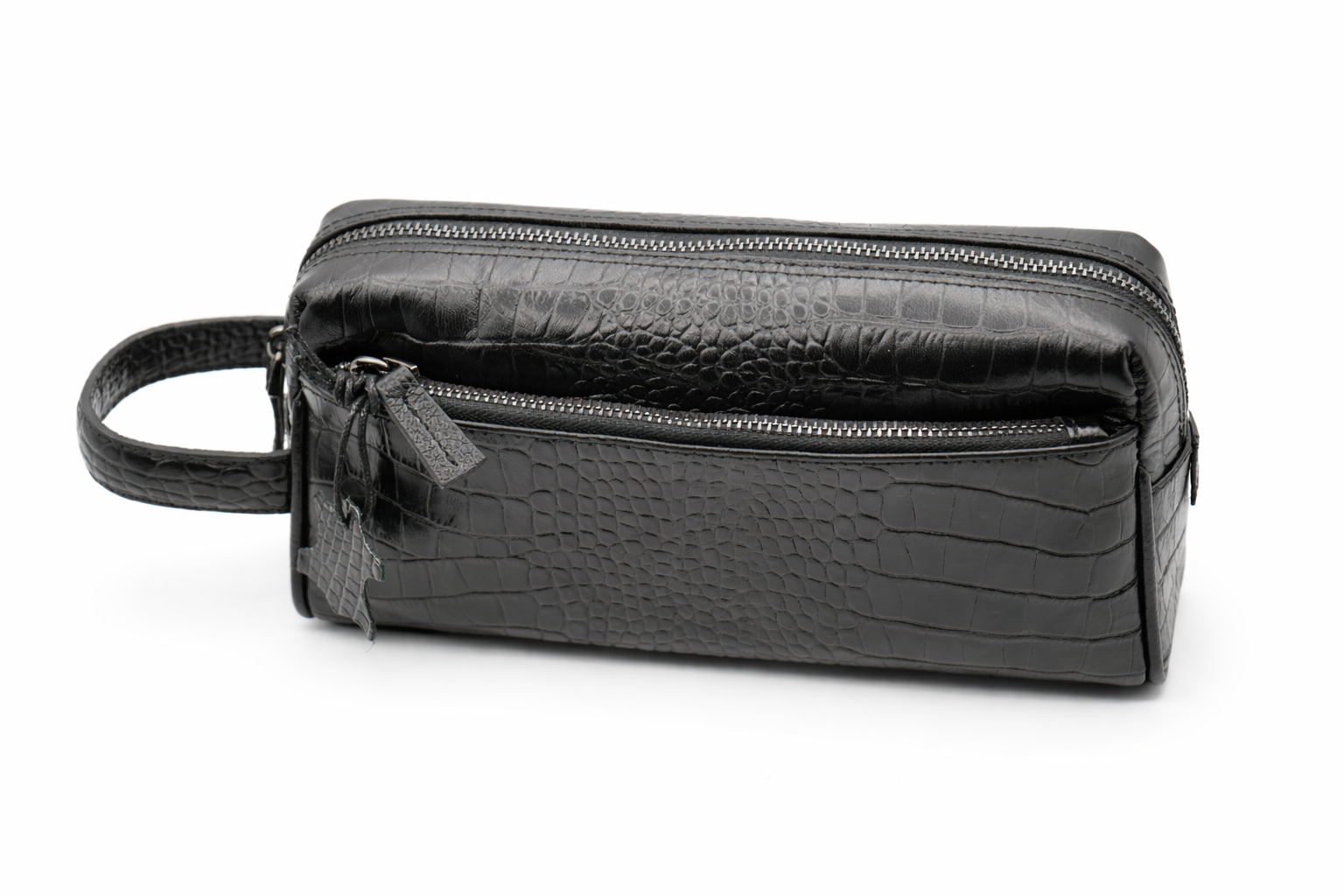 Genuine Leather Dopp Kit: Dark Brown