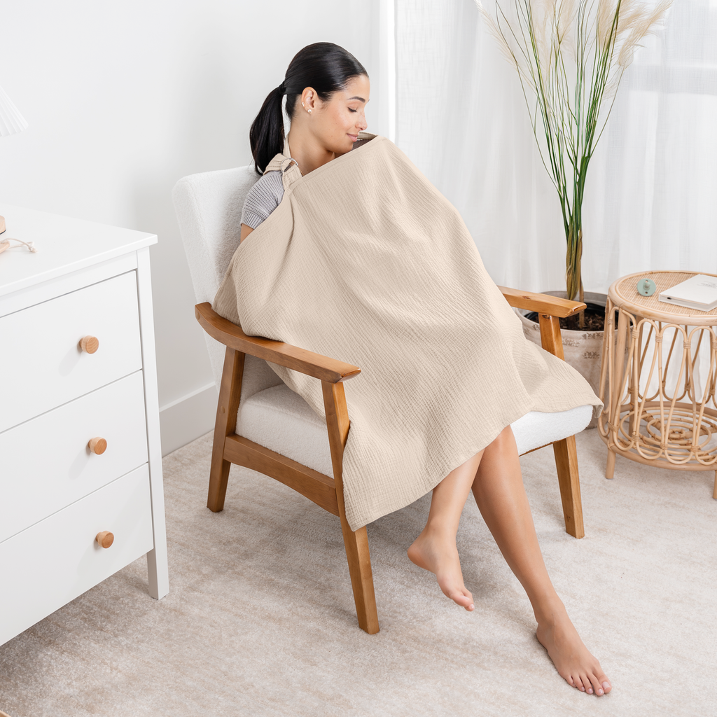 Muslin Nursing Cover -  Blush and Mauve