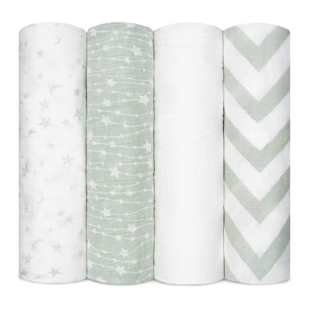 Muslin Swaddle Blankets, Pack of 4: Pink