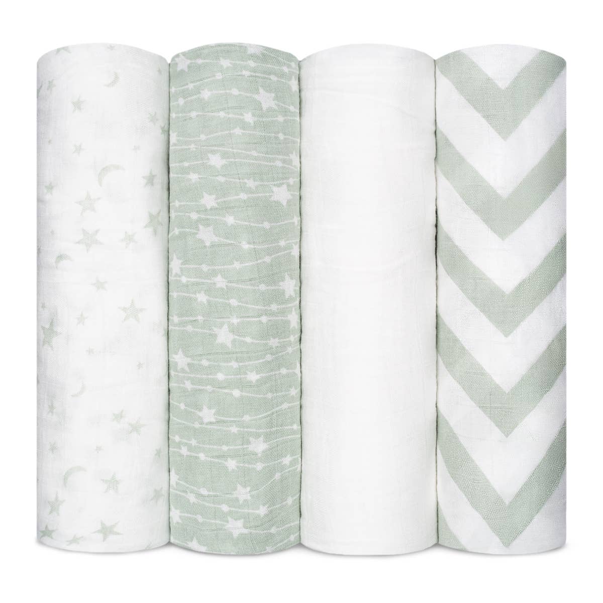 Muslin Swaddle Blankets, Pack of 4: Blue