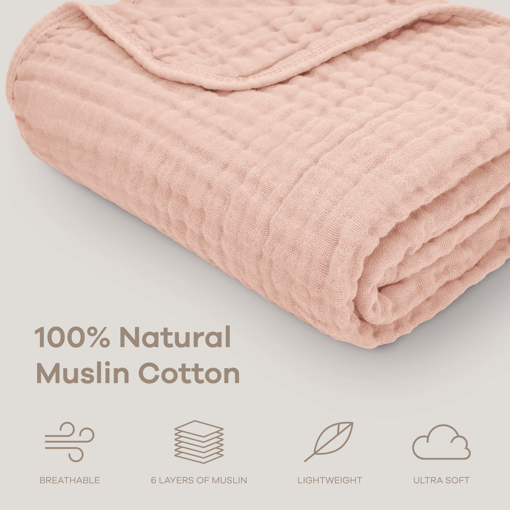 Muslin Baby Blanket: Mauve