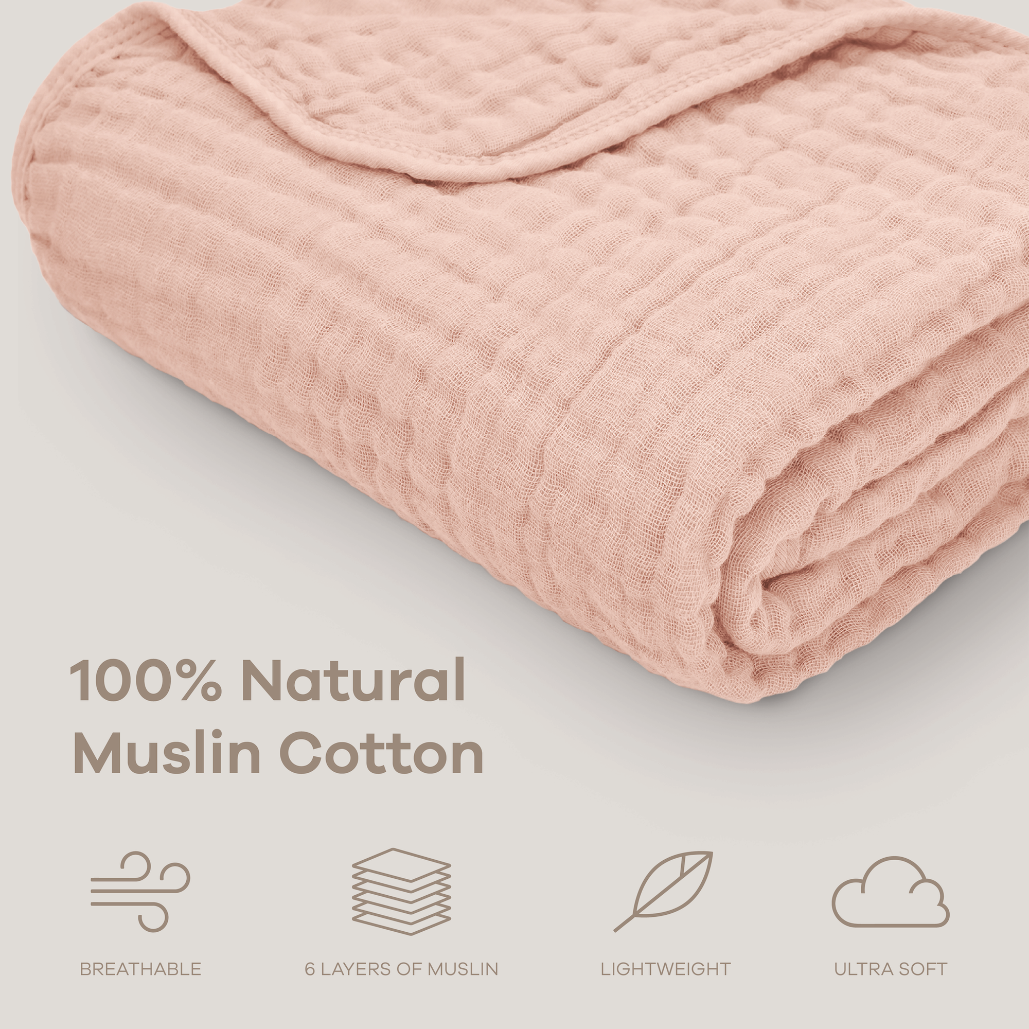 Muslin Baby Blanket: Mauve