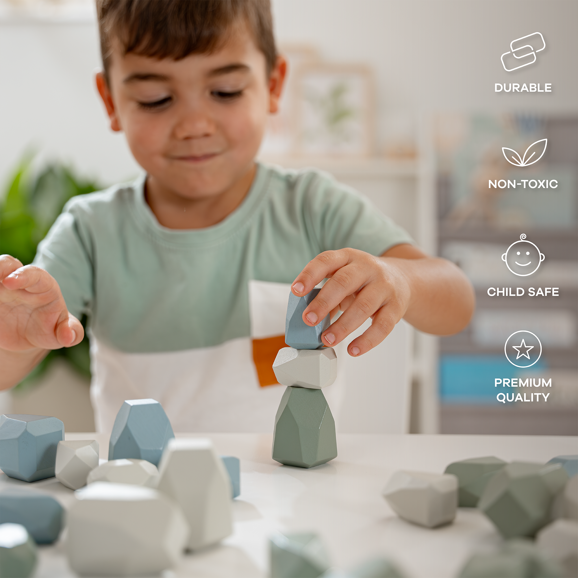 Stacking Rocks, 36 pcs: Boy Pack