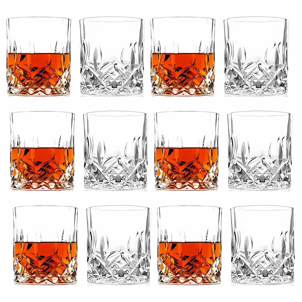 Crystal Cut Old Fashioned Whiskey Glasses 10oz (1pc)