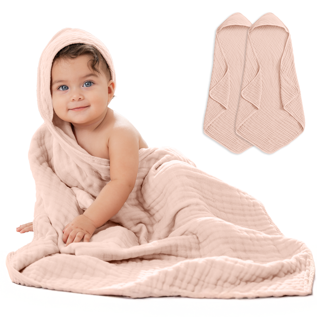 Hooded Baby Towel, Cedar and Sand / Pack of 2