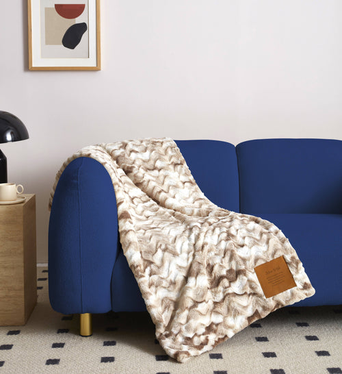 "For God So Loved the World" 1-Ply Faux Fur Patch Throw